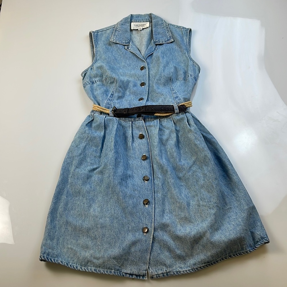 Laundry By Shelli Segal Denim Sleeveless Dress
